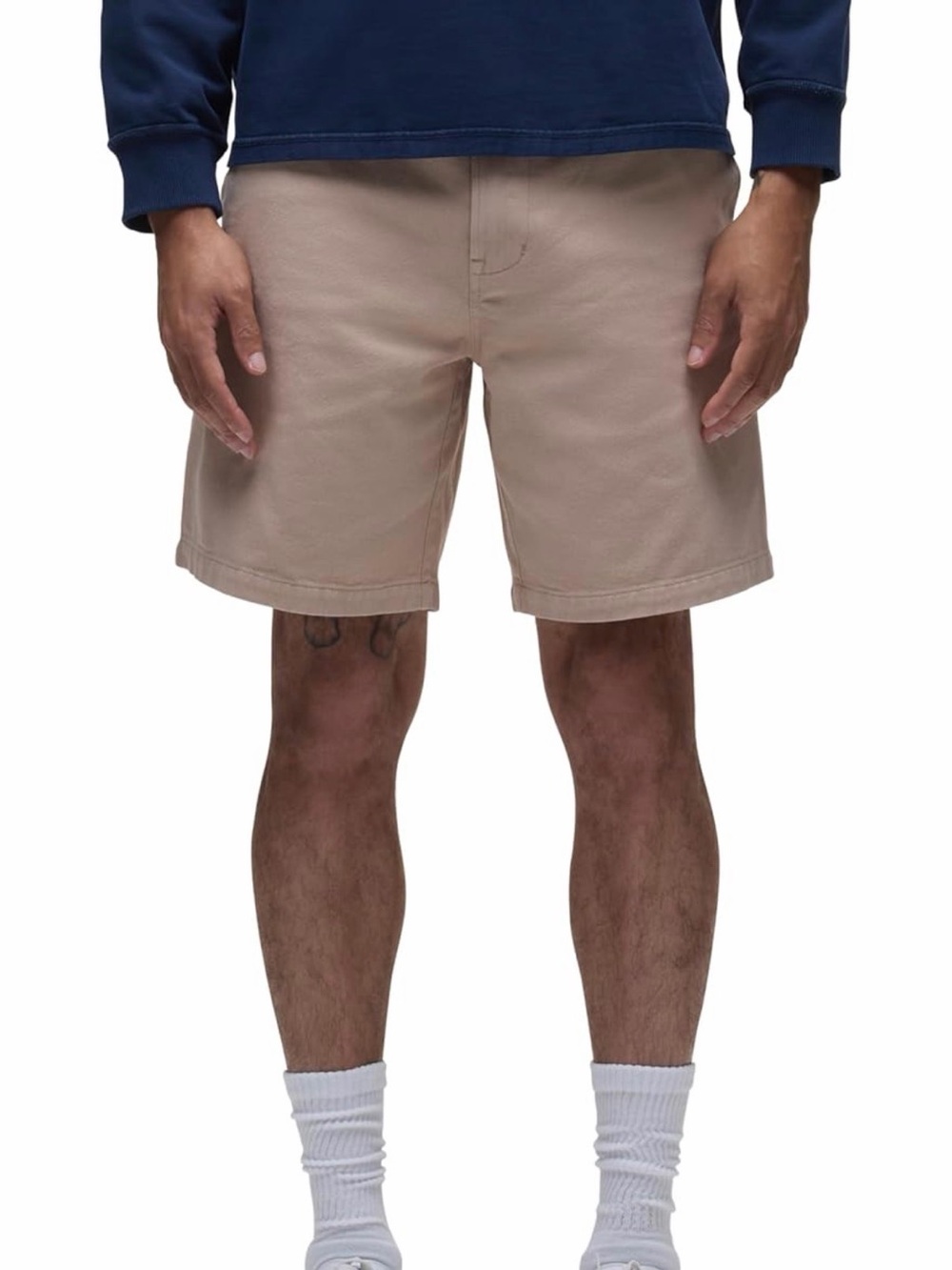 Hudson Jeans Men's Beige Flat-Front Chino Shorts